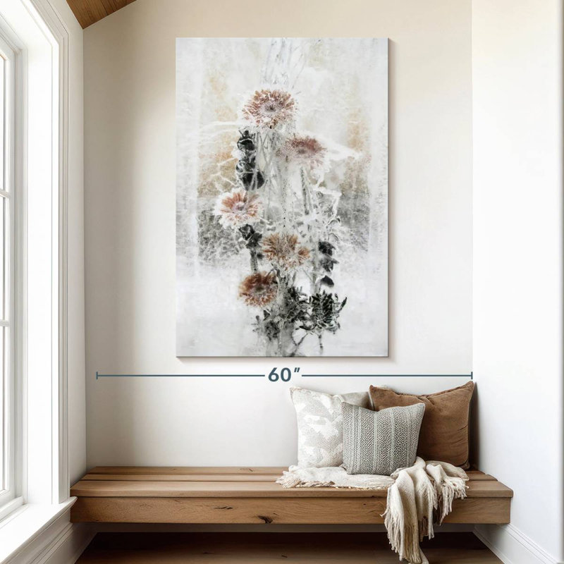 Harnek fleurs d'hiver, H 51 po x l 34 po