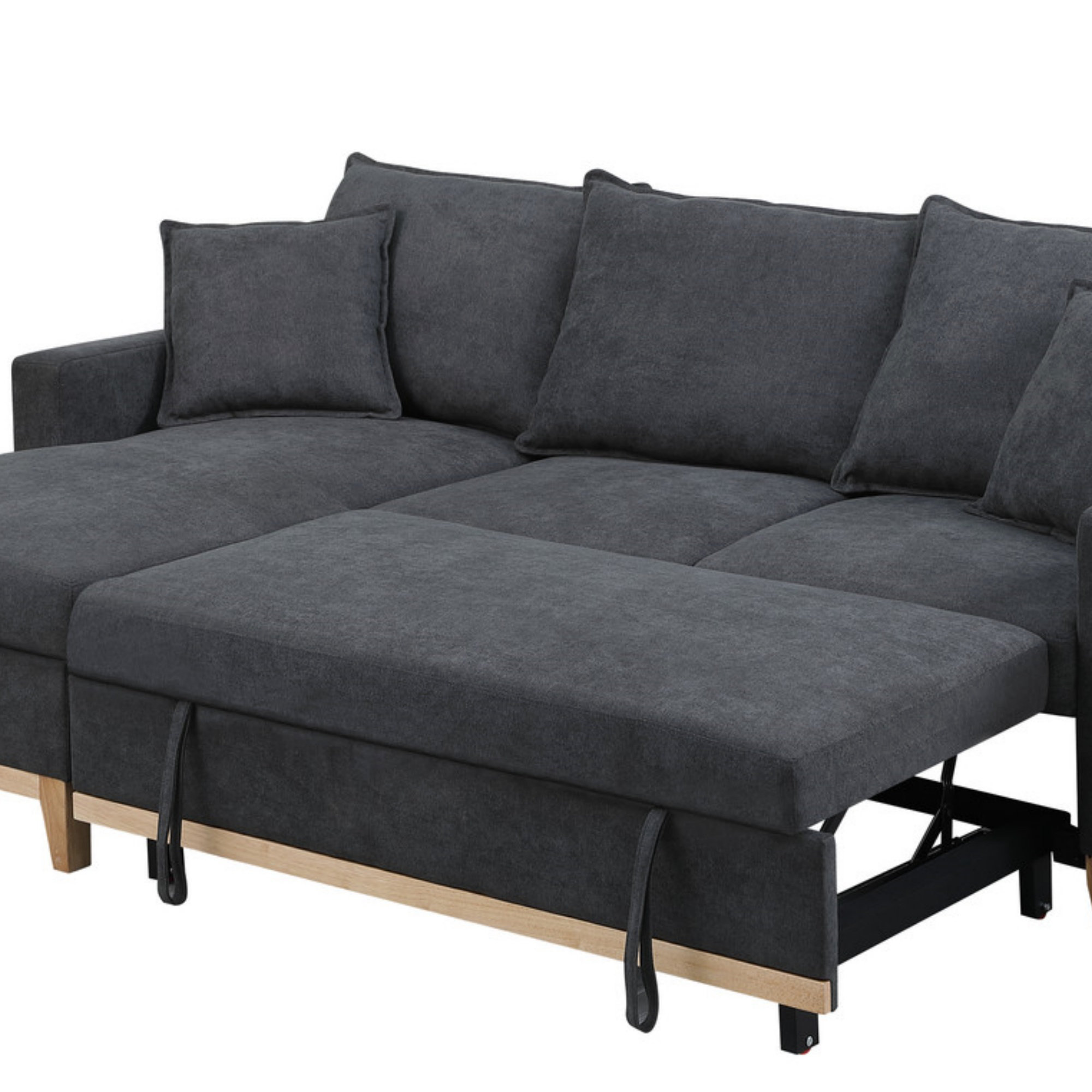 Latitude Run® Woven Reversible Sleeper Sectional Sofa With Storage ...