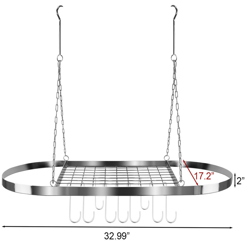 Metal Rectangle Hanging Pot Rack