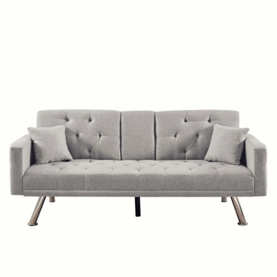 Cullens Upholstered Daybed , Convertible Sofa, Armrests Sofa with Metal Legs and Cupholder