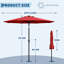 Parasol de patio 10 pi avec manivelle lisse, inclinaison à bouton-poussoir et 8 nervures robustes pour la cour, le jardin-1958827078