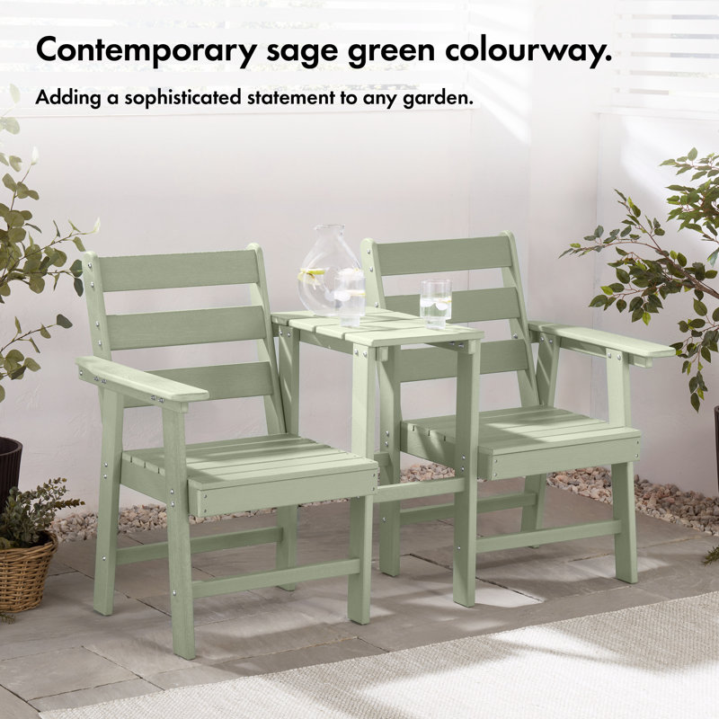 Jack & Jill HDPE Garden Love Seat, Green