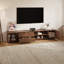 Meuble télé extra large de style moderne du milieu du siècle, 239 cm (94 po), dosseret 2 en 1 en bois de noyer, meuble télé et buffet multifonctions avec tiroirs et placards de rangement, centre de divertissement pour téléviseurs jusqu'à 254 cm (100 po), assemblage minimal requis