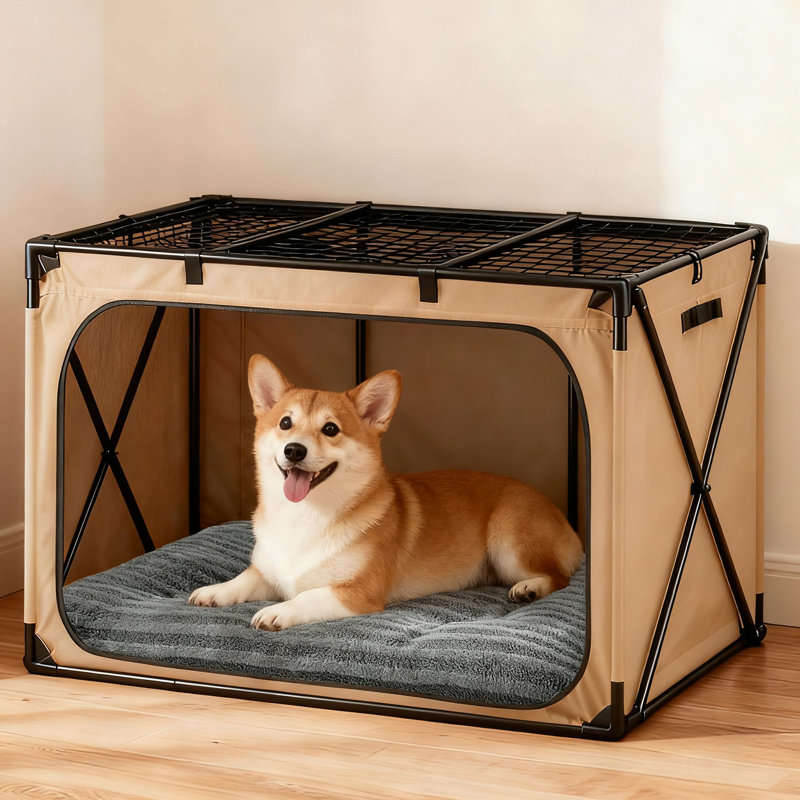 Lit pour animaux de compagnie, lit pour chien et chat anti-angoisse, matelas moelleux avec fond antidérapant, tapis pour chien lavable et confortable pour plancher ou caisse, gris