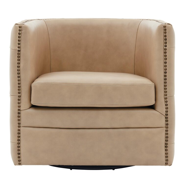 Calzada Leather Swivel Armchair