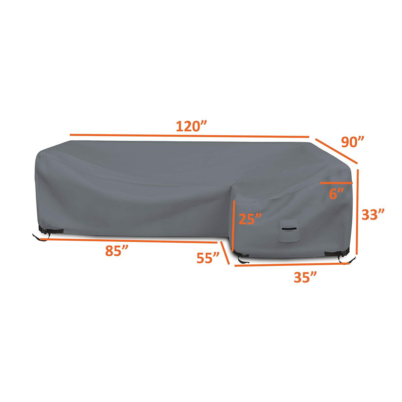 Outdoor Cover, Grey, 83.8cm H x 228.6cm W x 88.9cm D