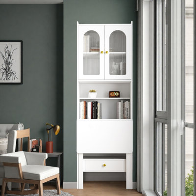 Fold-out Convertible Writing Desk With Bookshelf