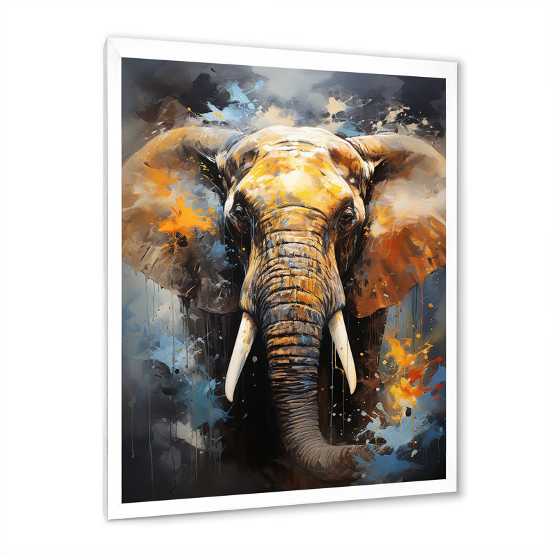 «Elephant Dreams In Colors on», reproduction sur toile, H 20 po x l 12 po x P 1 po, Cadre simple blanc