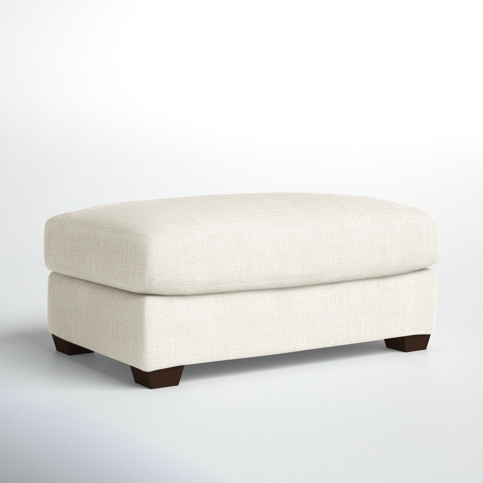 Rhodes Upholstered Ottoman, Conversation Pearl Basketweave