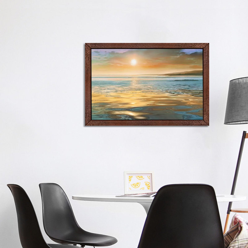 Evening Calm by Mike Calascibetta - Print on Canvas, 101.6 cm H x 66.04 cm W, Brown Floater Framed