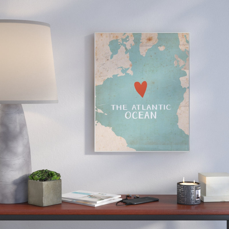 «Heart In The Atlantic» par Katie Douette - impression sur toile, 10 po x 15 po, Plaque murale