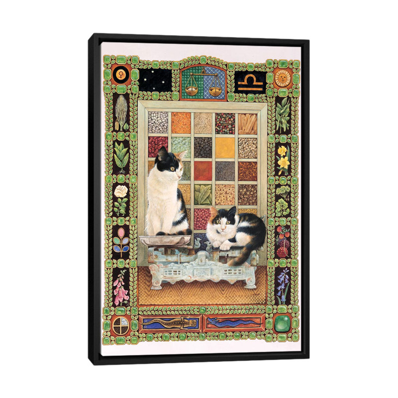 Libra Clea and Lily par Ivory Cats - impression sur toile tendue, H 26 po x l 18 po x P 1,5 po, Pas de tapis