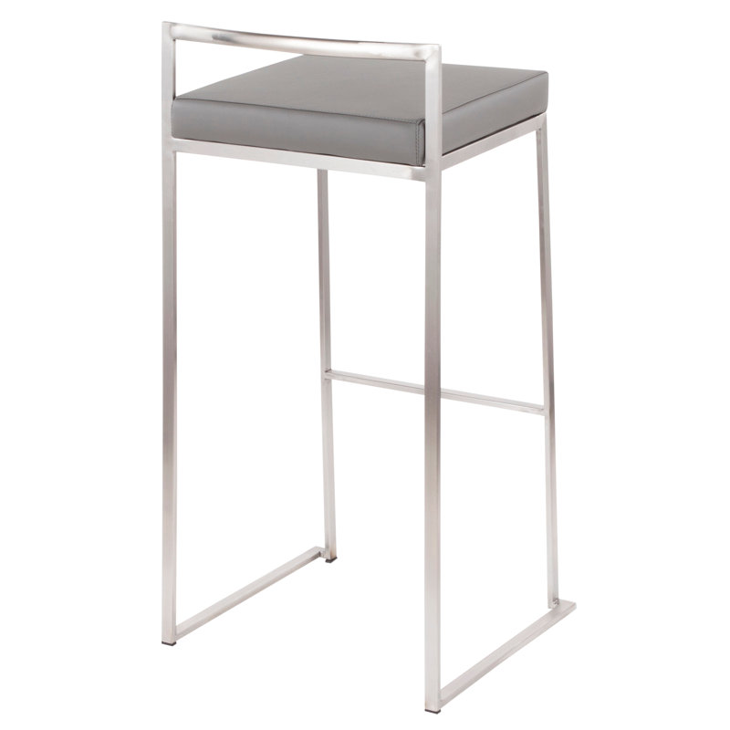 Contemporary Stackable Barstool, Gray
