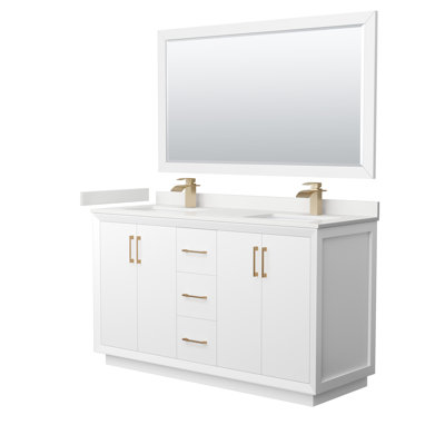 Strada 60'' Double Bathroom Vanity with Quartz Top