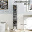 Tall Bathroom Storage Cabinet with 3 Adjustable Shelves, White-344203544