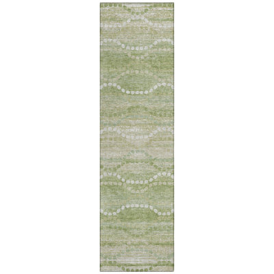 Machine Washable Indoor/Outdoor Xhevrie Sage Rug