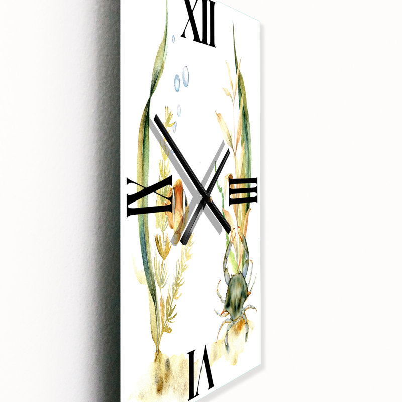 Horloge murale poisson tropical avec algues et bulles d'air, Petit