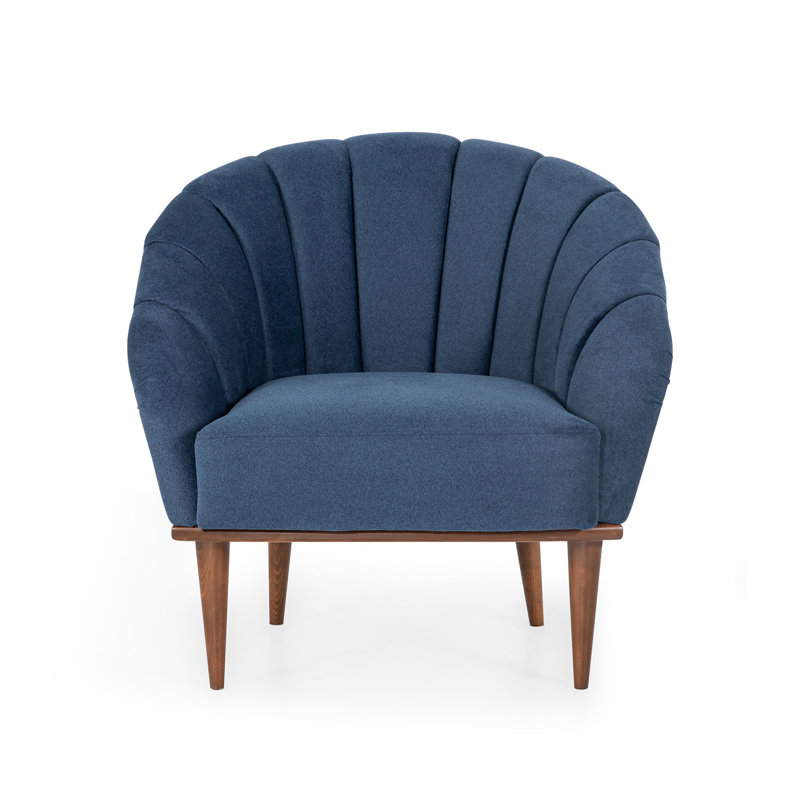 Fauteuil demi-tonneau en velours 42,91 po Marisela