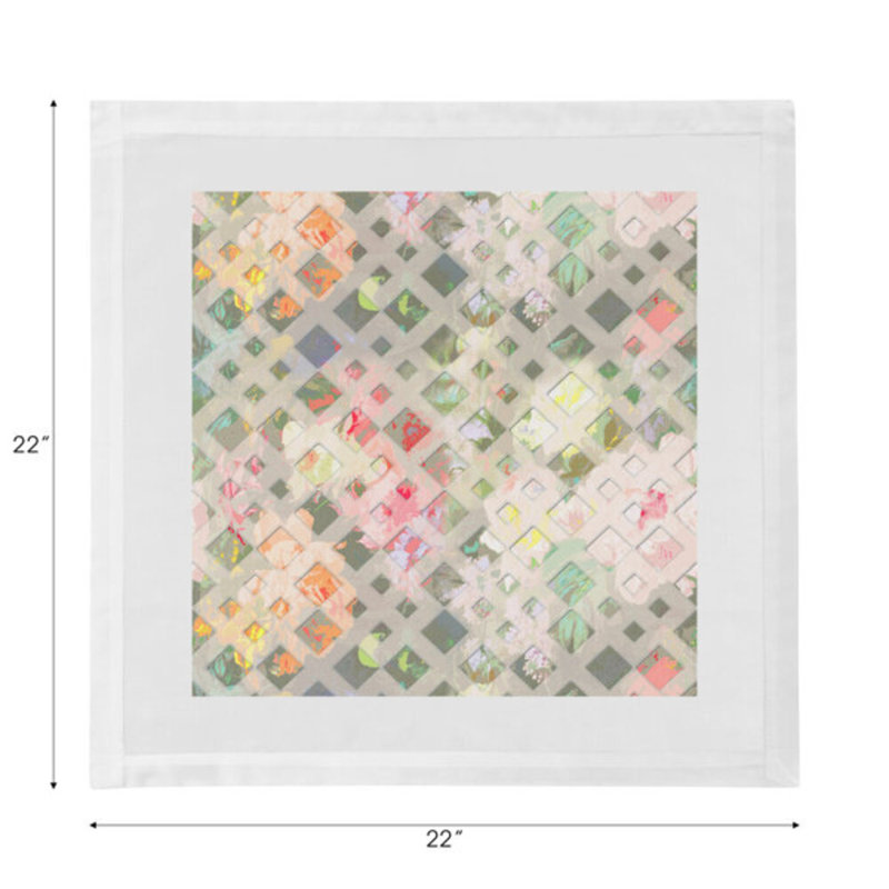 Defosse Trellis Square Napkins, Azalea
