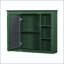 Pharmacie murale 35x28 avec 6 tablettes ouvertes et tablettes réglables - Vert