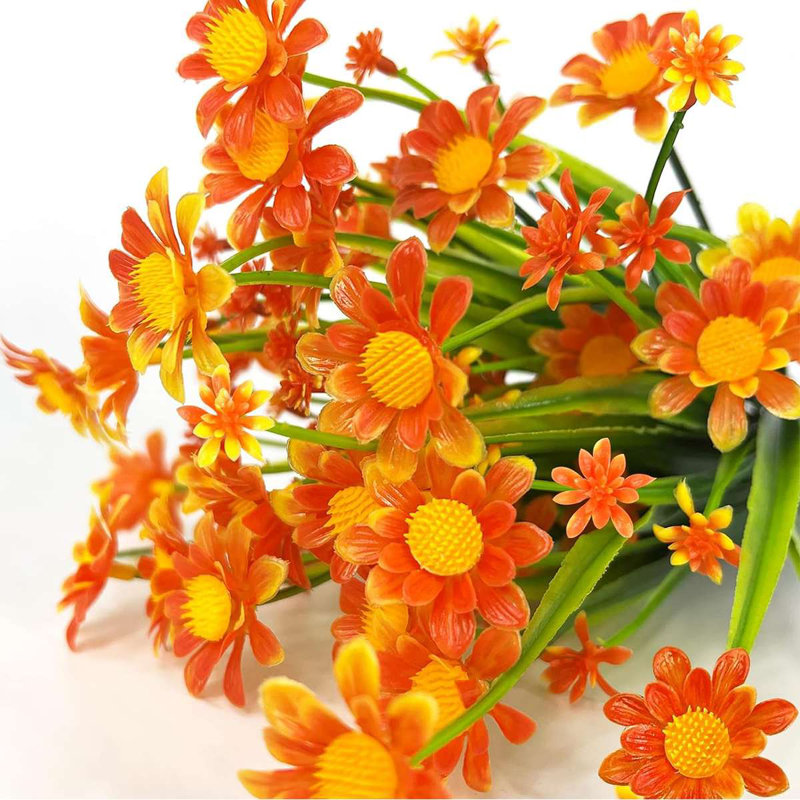 4 faisceaux de marguerites artificielles pour l'extérieur, Orange