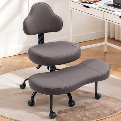 Criss Cross Chair with Wheels,Cross Legged office, Meditation,ADHD Desk for Adults,Kneeling Chair wth Lumbar Support,Adjustable Height Yoga Office by Inbox Zero