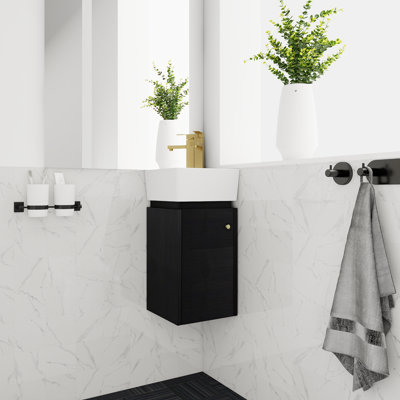 Bathroom Vanity with Sink 12 Inch for Small Bathroom, Bathroom Vanity with Soft Close Door,Small Bathroom Vanity with Sink, 12 inch L X12inch W X24.1inch H
