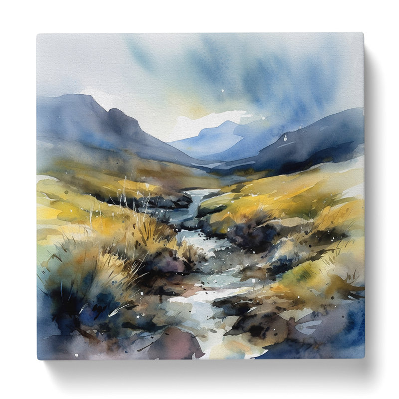 Scotland Watercolour No.1 - Wrapped Canvas - Framed Print, 35cm H x 35cm W x 3cm D