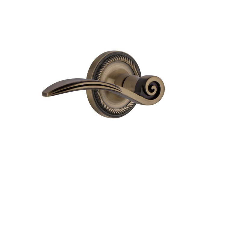 Rope Rosette Double Dummy with Swan Lever, Antique Brass