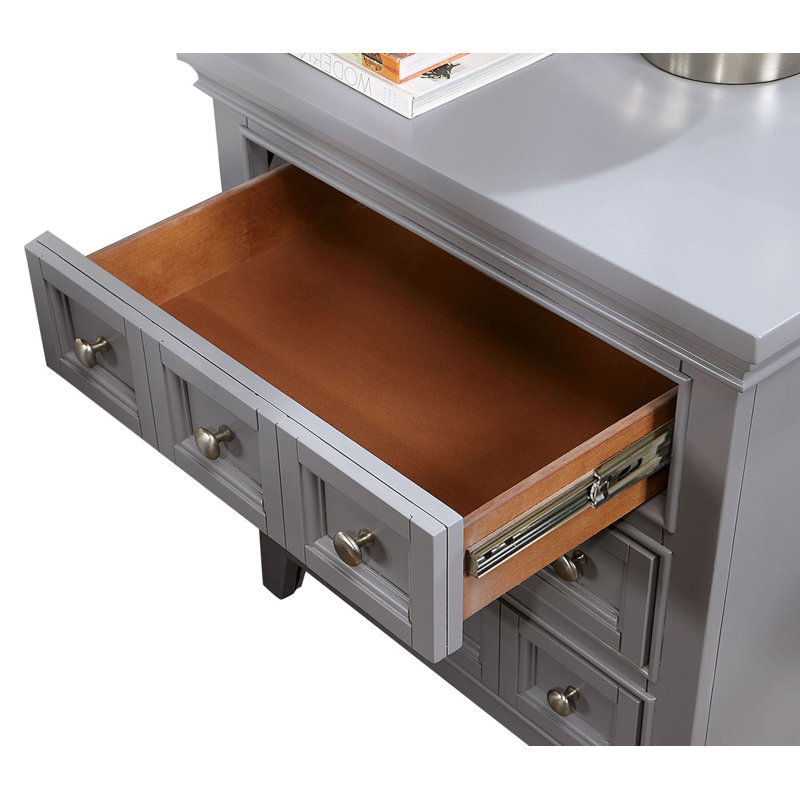Nightstand W/ USB, Gray, Gray