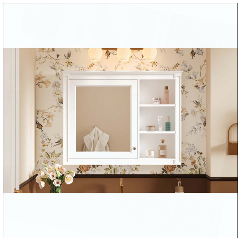 Armoire à pharmacie murale à miroir 1 tablette ajustable