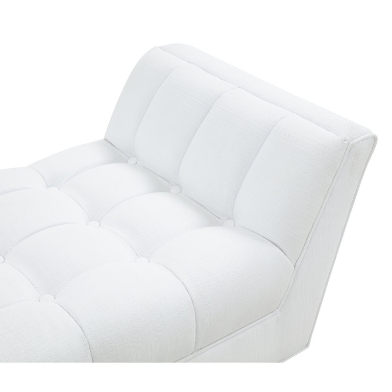 Banc rembourré Almina, Lin blanc