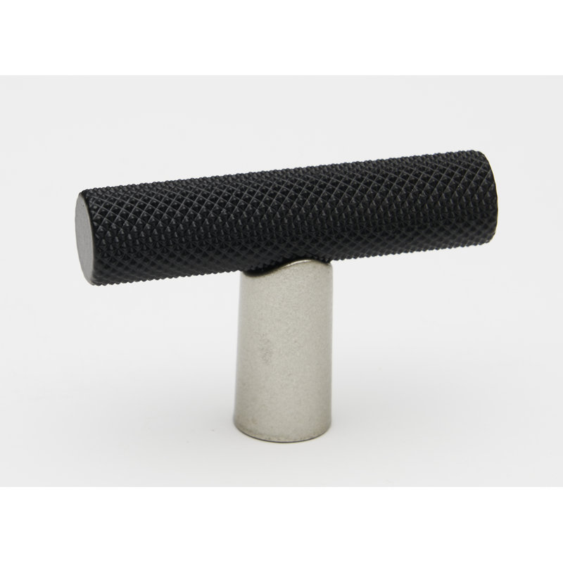 Vita Bella Bar Knob, Matte Nickel/Matte Black