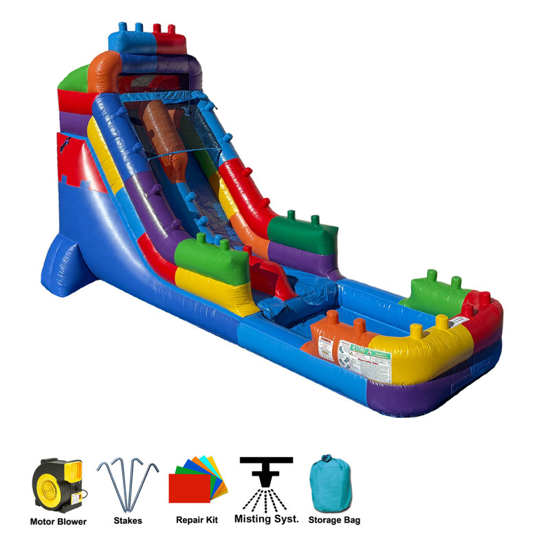 18 Ft Light-brick Blaster Water Slide