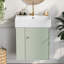 Meuble-lavabo flottant moderne de 21,6 po avec lavabo en céramique - parfait pour les petites salles de bain, rangement à gauche
