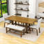 Ensemble de salle à manger, table extensible, chaises rembourrées et banc 6 pièces Emere-712588233-712588234-675621602