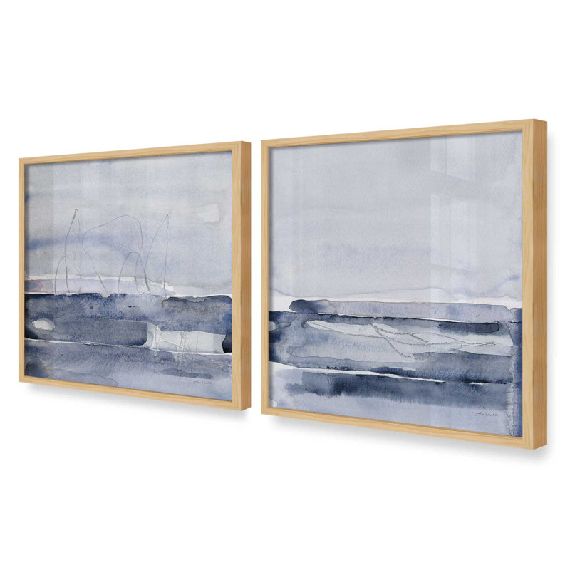 Indigo Drift, ensemble de 2 reproductions d'art, 12 po x 12 po, Érable américain