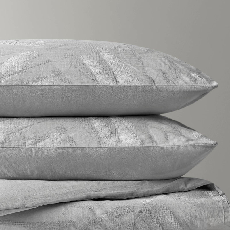 Ensemble de housse de couette en coton 3 pièces, doux et infroissable avec finition délavée