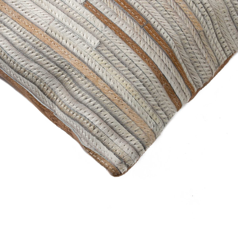 12" x 20" Chevron Cowhide Throw Pillow, Natural Chevron