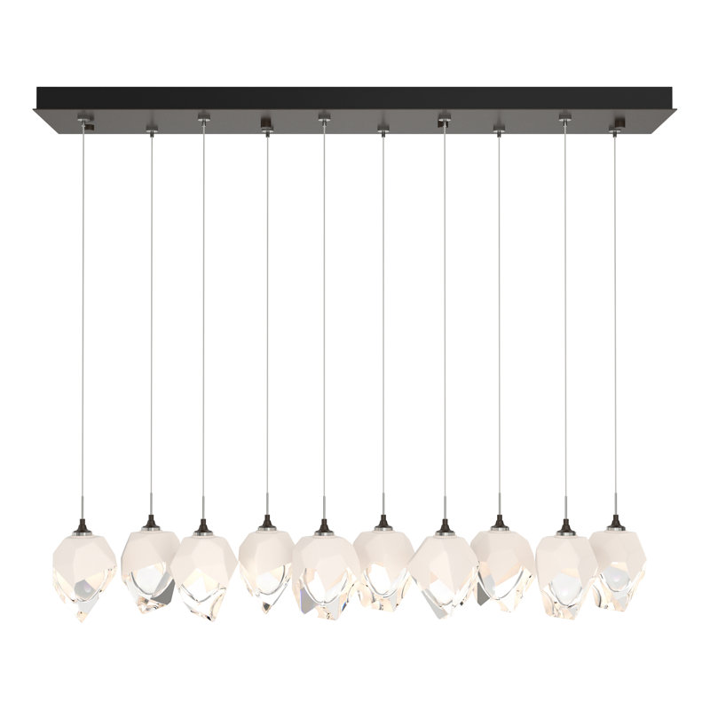 Chrysalis 10 - Light Kitchen Island Geometric Pendant, 80" H x 44.5" W x 8.5" D, White, Oil Rubbed Bronze