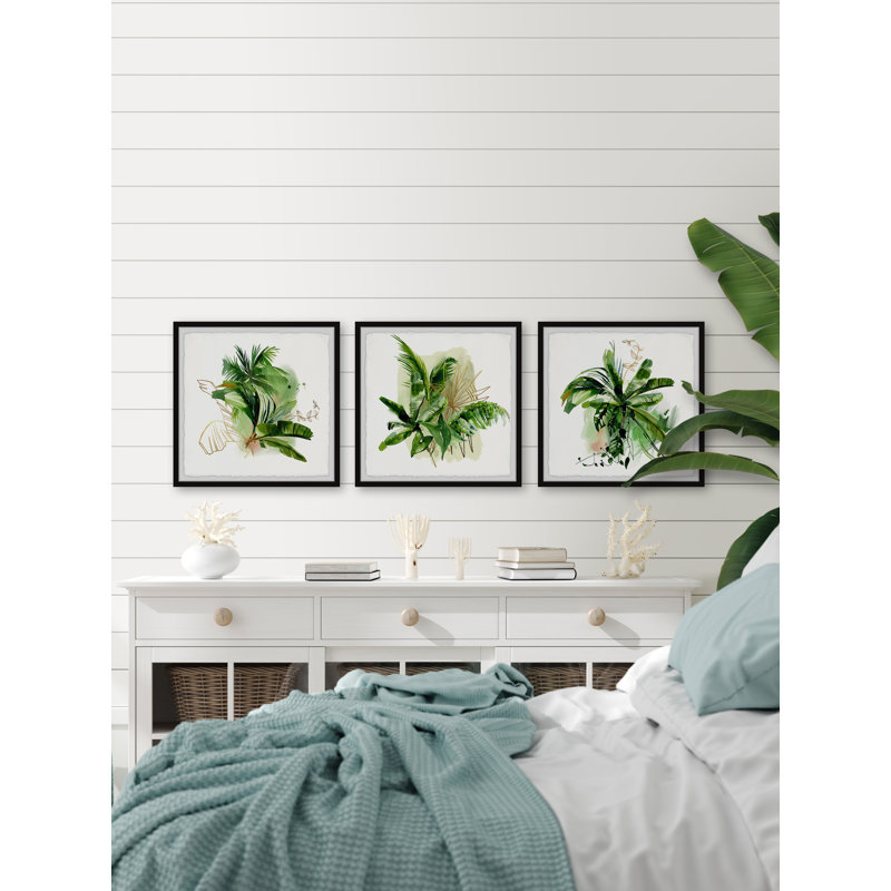 Triptyque de verdure côtière
