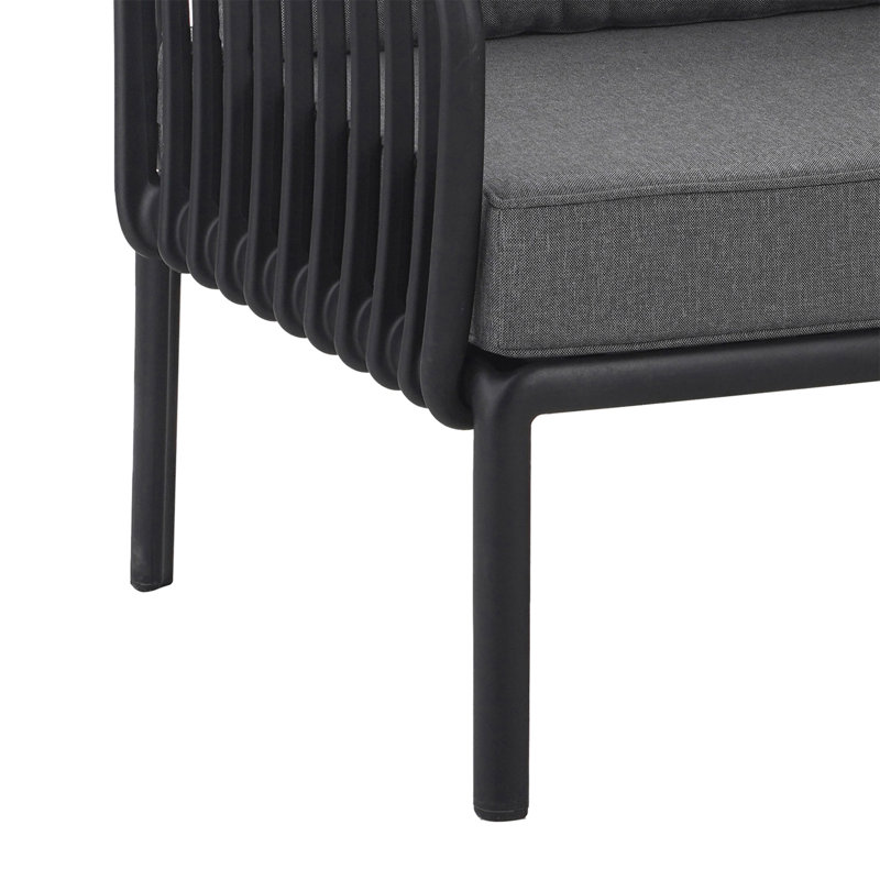Fauteuil club d'extérieur (sans la table), Gris foncé / Noir