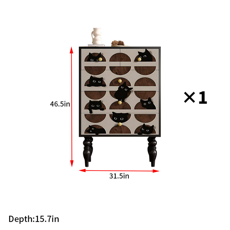 Commode d'appoint style japonais en bois massif