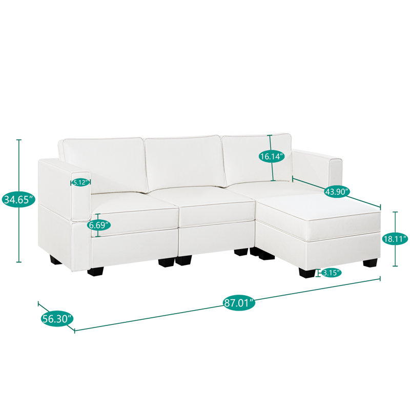 Canapé avec repose-pieds Contemporary DIY Collection