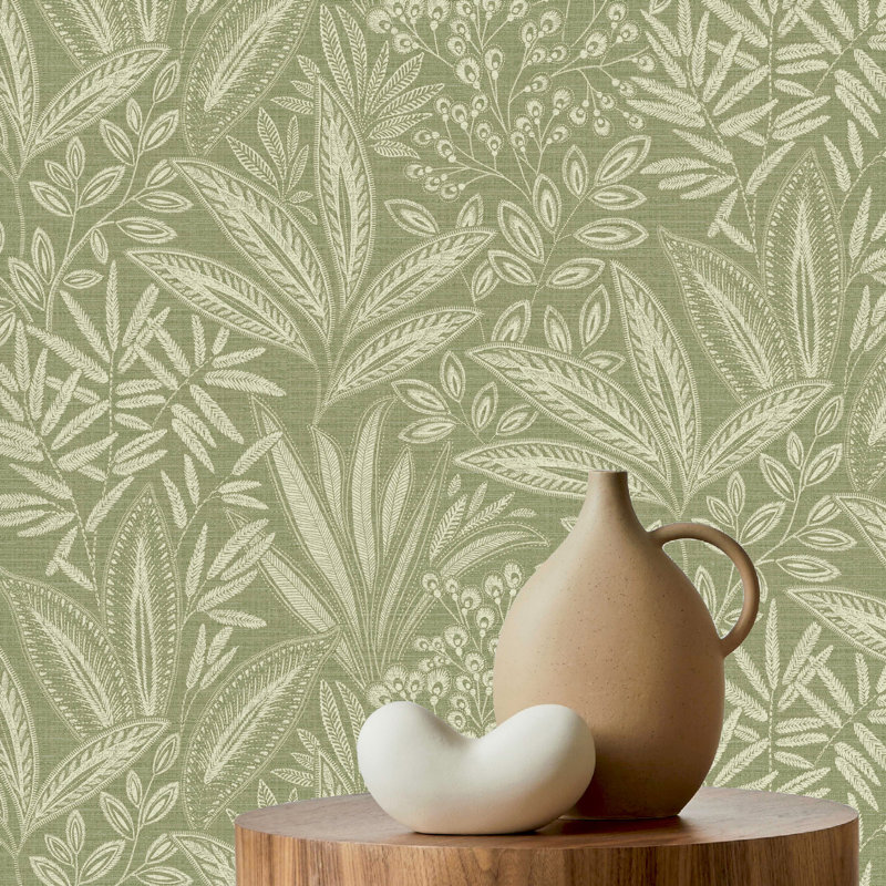 Cliffo 10.5m x 52cm Textured Non-Pasted Wallpaper Roll, Green