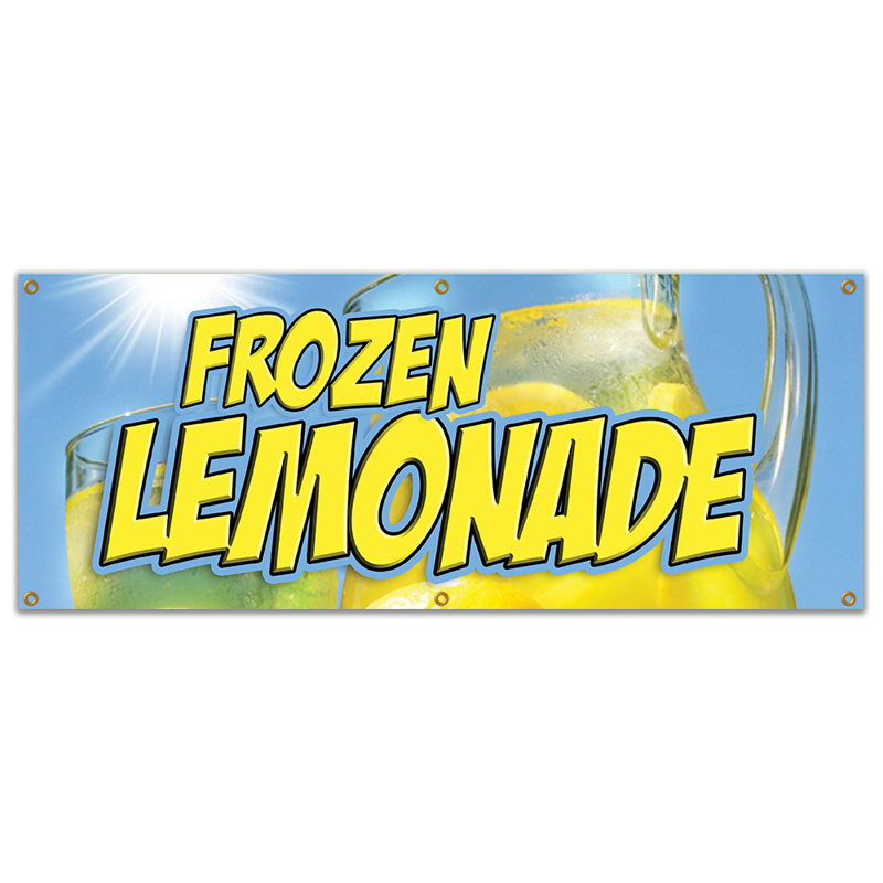 Affiche de la limonade glacée, H 24 po x l 72 po x P 0,1 po