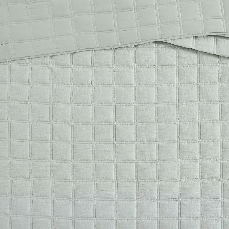 Ensemble de courtepointe en microfibre Reta, gris, Courtepointe grand + 2 couvre-oreillers standard