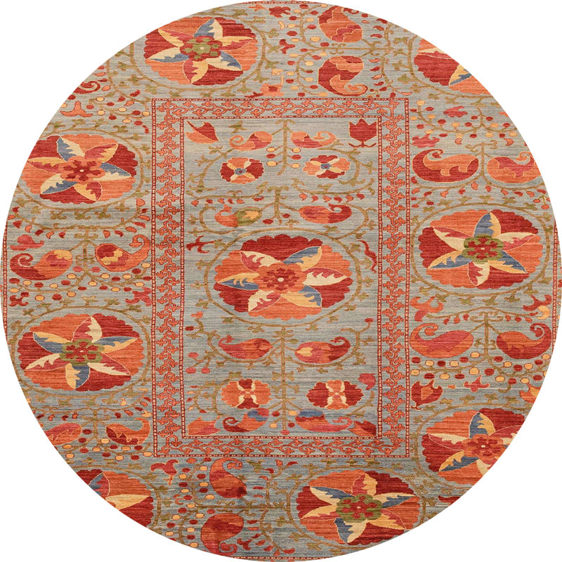 Tapis abstrait moderne 3909, Rond 6 pi