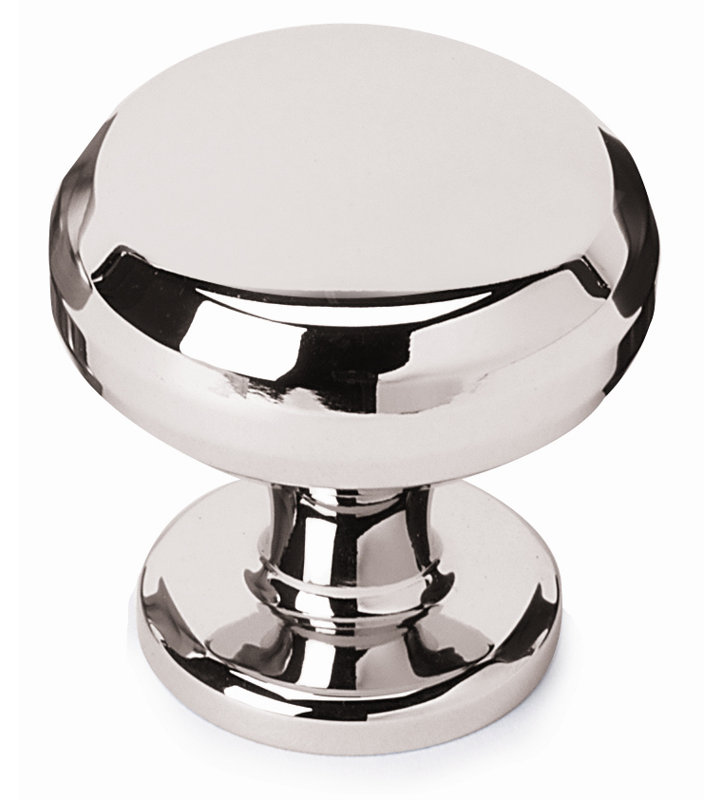 Mushroom Knob, Polished Nickel, 1.13" H x 1.13" W x 0.75" D