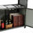 Outdoor Wicker Bar Cart, Patio Wine Serving Cart W/Wheels, Rolling Rattan Beverage Bar Counter Table W/Glass Top For Porch Backyard Garden Poolside Party